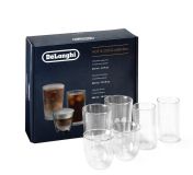 SET 6 PAHARE MIX DE’LONGHI DLSC326, HOT & COLD COLLECTION, STICLA TERMOREZISTENTA, TRANSPARENTE, PERETE DUBLU
