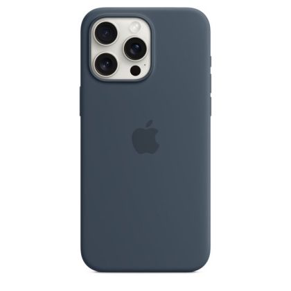 Husă din silicon Apple iPhone 15 Pro Max cu MagSafe - Storm Blue