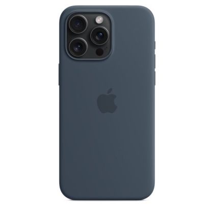 Husă din silicon Apple iPhone 15 Pro Max cu MagSafe - Storm Blue