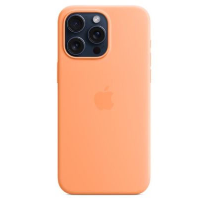 Husă din silicon Apple iPhone 15 Pro Max cu MagSafe - Orange Sorbet