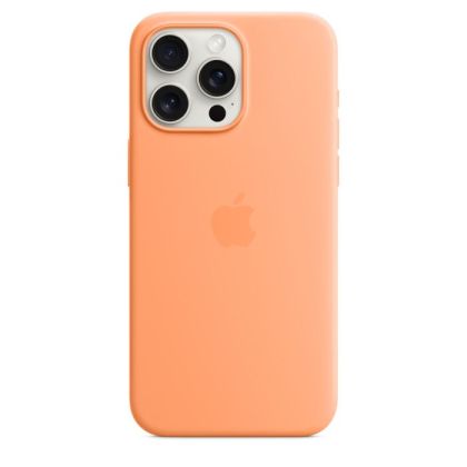 Husă din silicon Apple iPhone 15 Pro Max cu MagSafe - Orange Sorbet