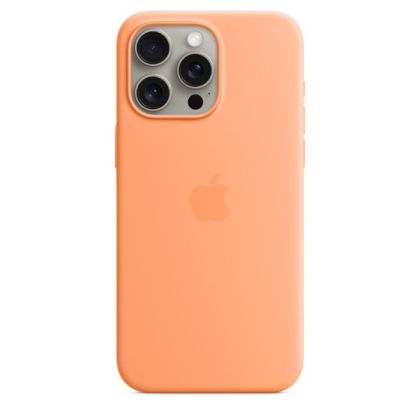 Husă din silicon Apple iPhone 15 Pro Max cu MagSafe - Orange Sorbet