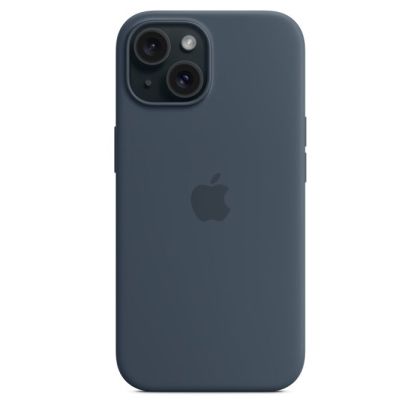 Husă din silicon pentru iPhone 15 cu MagSafe - Storm Blue