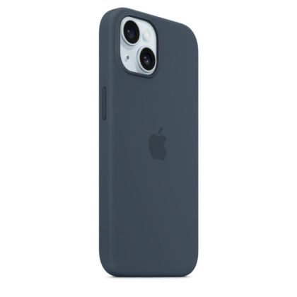 Husă din silicon pentru iPhone 15 cu MagSafe - Storm Blue