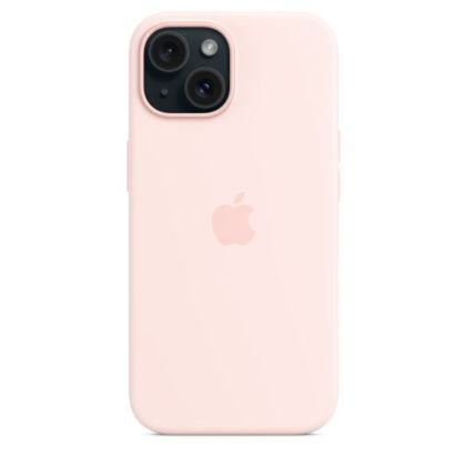 Husă din silicon pentru iPhone 15 cu MagSafe - Light Pink