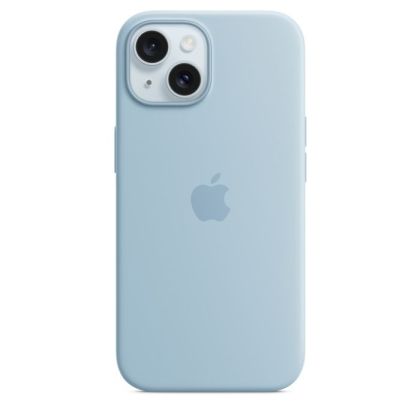 Husă din silicon pentru iPhone 15 cu MagSafe - Light Blue