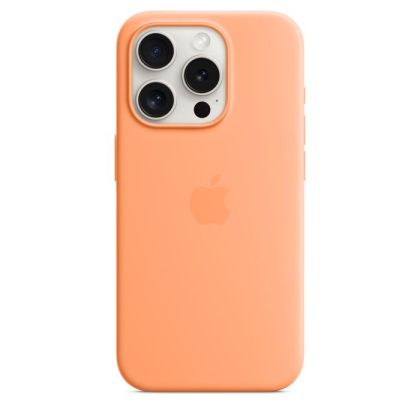 Husa din silicon Apple iPhone 15 Pro cu MagSafe - Orange Sorbet