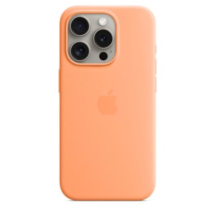 Husa din silicon Apple iPhone 15 Pro cu MagSafe - Orange Sorbet