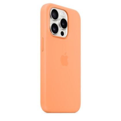 Husa din silicon Apple iPhone 15 Pro cu MagSafe - Orange Sorbet