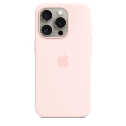 Husă din silicon Apple iPhone 15 Pro cu MagSafe - Light Pink