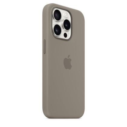 Husă din silicon Apple iPhone 15 Pro cu MagSafe - Clay