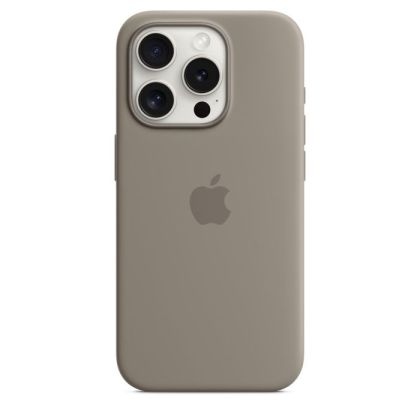 Husă din silicon Apple iPhone 15 Pro cu MagSafe - Clay