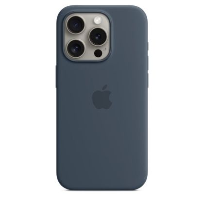 Husă din silicon Apple iPhone 15 Pro cu MagSafe - Storm Blue