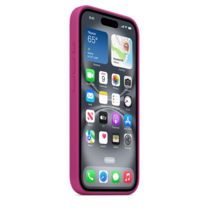 Husă din Silicon Apple cu MagSafe pentru iPhone 16 - Fuchsia