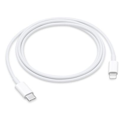 Cablu date APPLE, USB-C - Lightning, 1m, alb