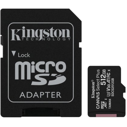 Card memorie 512GB MicroSD™ HC Canvas Select Plus, UHS-I, Clasa 10 - cu adaptor SD