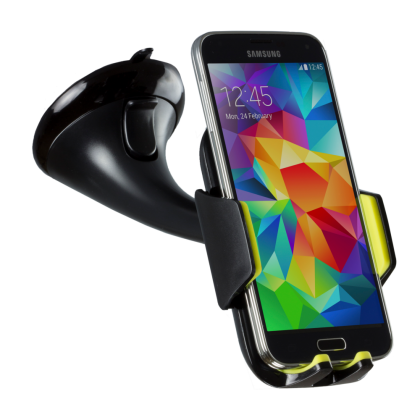 Suport auto telefon premium, prindere parbriz, universal (latime telefon : 58 mm - 83 mm), Negru