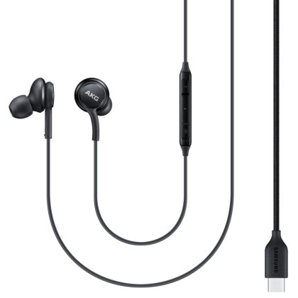 Casca cu fir stereo, AKG, tip "In-Ear", conector USB Type-C, microfon - Negru