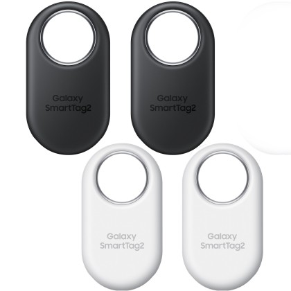 Dispozitiv de localizare inteligenta Galaxy SmartTag2 (4 Pack), Bluetooth Tracker - 2 Negru, 2 Alb