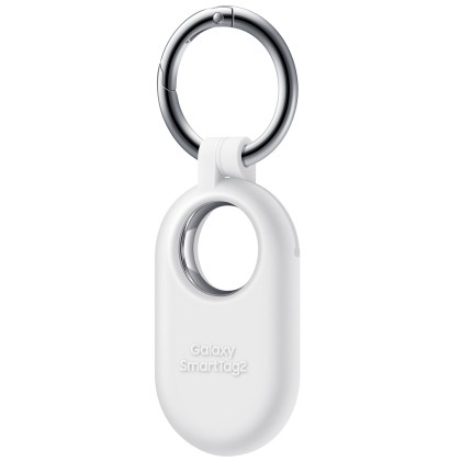 Husa protectie cu breloc pentru Galaxy SmartTag2, silicon - Alb