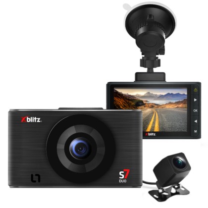 Park View 2 - Camera auto video Dual fata/spate, oglinda LCD tactil 7.0 Full HD, Negru
