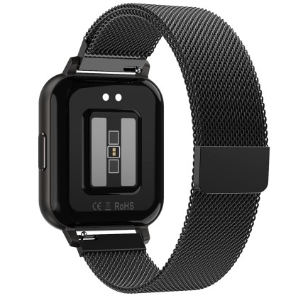 Smartwatch FW45 Aurum 2, bratara plasa metalica, Gri inchis