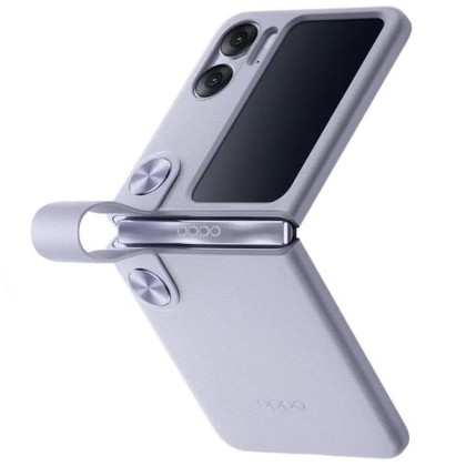 OPPO Find N2 Flip - Capac protectie spate Flip Cover, PU Leather, Lavander