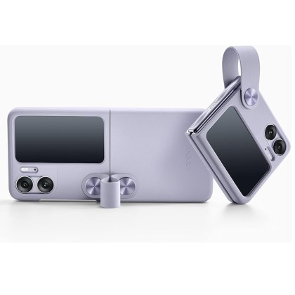 OPPO Find N2 Flip - Capac protectie spate Flip Cover, PU Leather, Lavander