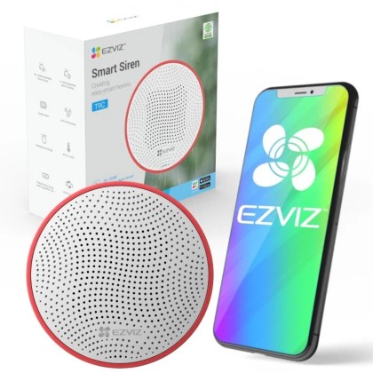 Sirena inteligenta EZVIZ T9C, avertizare optica si acustica, comunicare Wireless ZigBee, Smart Home