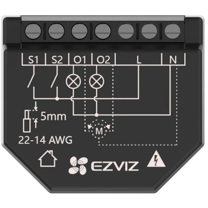 Releu inteligent Ezviz T36, Wi-Fi, cu programare si automatizare, control vocal, monitor de tensiune, control pe doua canale