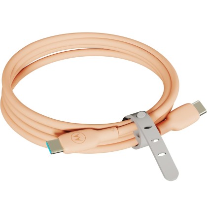 Motorola Silicone Cable USB Type-C & USB Type-C (USB 2.0), 5A, lungime 2 m, Peach Fuzz