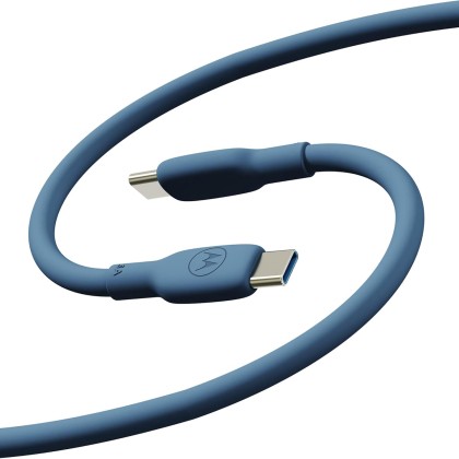 Motorola Silicone Cable USB Type-C & USB Type-C (USB 2.0), 5A, lungime 2 m, Blue
