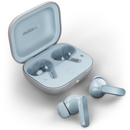 Casti Bluetooth Stereo motorola MOTO Buds, True Wireless Earbuds, tip “In-Ear”, Glacier Blue