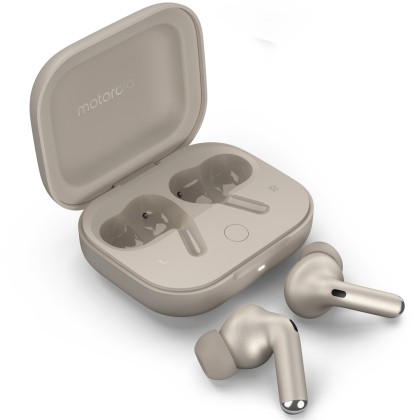 Casti Bluetooth Stereo motorola MOTO Buds Plus, Wireless Earbuds, Sound by Bose, tip “In-Ear”, Beach Sand