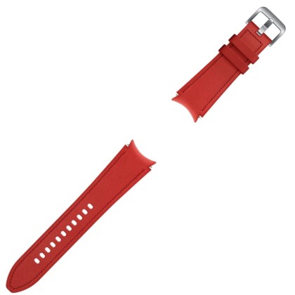 Bratara Samsung Hybrid Leather Band (20mm, M/L) pentru Galaxy Watch 4 / 4 Classic - Rosu