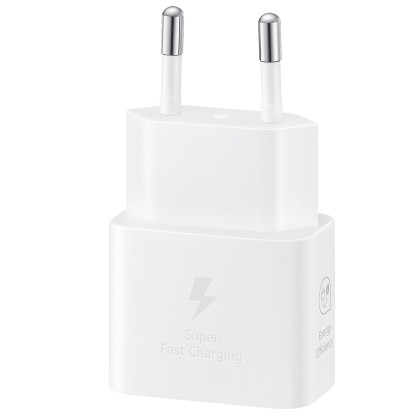 Incarcator retea Super Fast Charger 25W, port USB Type-C, cablu Type-C - Type-C inclus, Alb