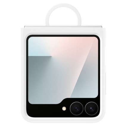 Capac protectie spate Samsung Galaxy Z Flip7 FE Silicone Case, Alb