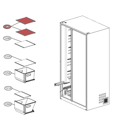POLITA COMPARTIMENT CONGELATOR PENTRU LG GSXV91MCAE