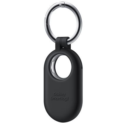 Husa protectie cu breloc pentru Galaxy SmartTag2, silicon - Negru