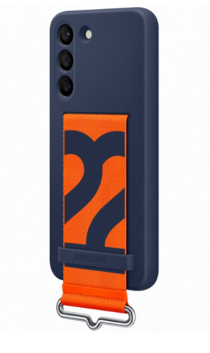 Galaxy S22 (S901) - Husa, Capac protectie spate "Silicone Cover" cu curea - Albastru Navy