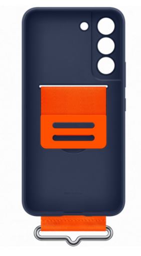 Galaxy S22 (S901) - Husa, Capac protectie spate "Silicone Cover" cu curea - Albastru Navy