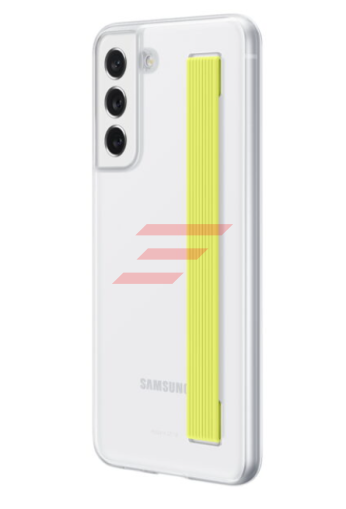 Galaxy S21 FE (G990) - Husa, Capac protectie spate "Slim Strap Cover", cu curea, Alb