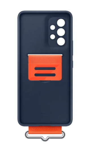 Galaxy A53 5G (A536) - Husa, Capac protectie spate "Silicone Cover", cu curea, Albastru Navy