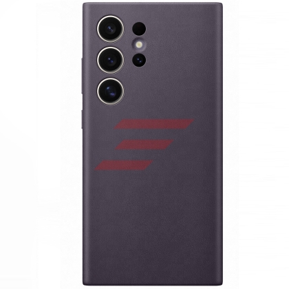 Galaxy S24 Ultra (S928) - Husa, Capac protectie spate Vegan Leather Case, Violet inchis