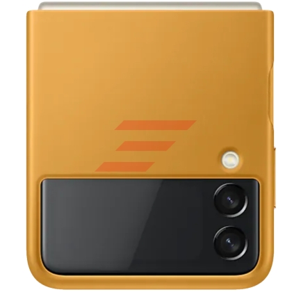 Galaxy Z Flip 3 (F711) - Husa, Capac protectie spate "Leather Cover" - Mustard