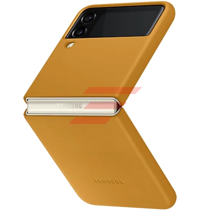 Galaxy Z Flip 3 (F711) - Husa, Capac protectie spate "Leather Cover" - Mustard