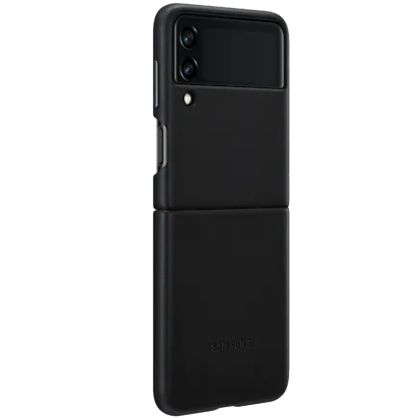 Galaxy Z Flip 3 (F711) - Husa, Capac protectie spate "Leather Cover" - Negru