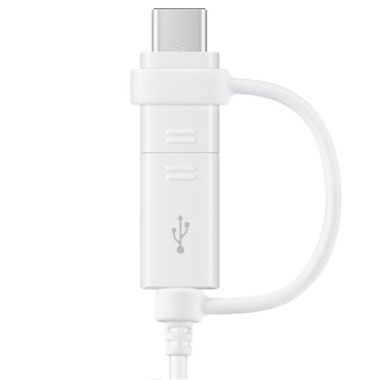 Cablu date & incarcare - Micro USB & Type-C (Dual), Alb