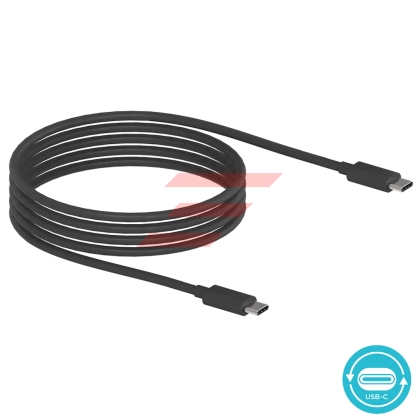 Cablu date & incarcare - USB Type-C & USB Type-C, 3A, 2m, Negru