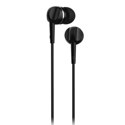 Casca cu fir stereo Earbuds 105, tip "In-Ear", cu mufa de 3,5 mm, cablu 1.2 m, microfon, Control pe fir, Negru